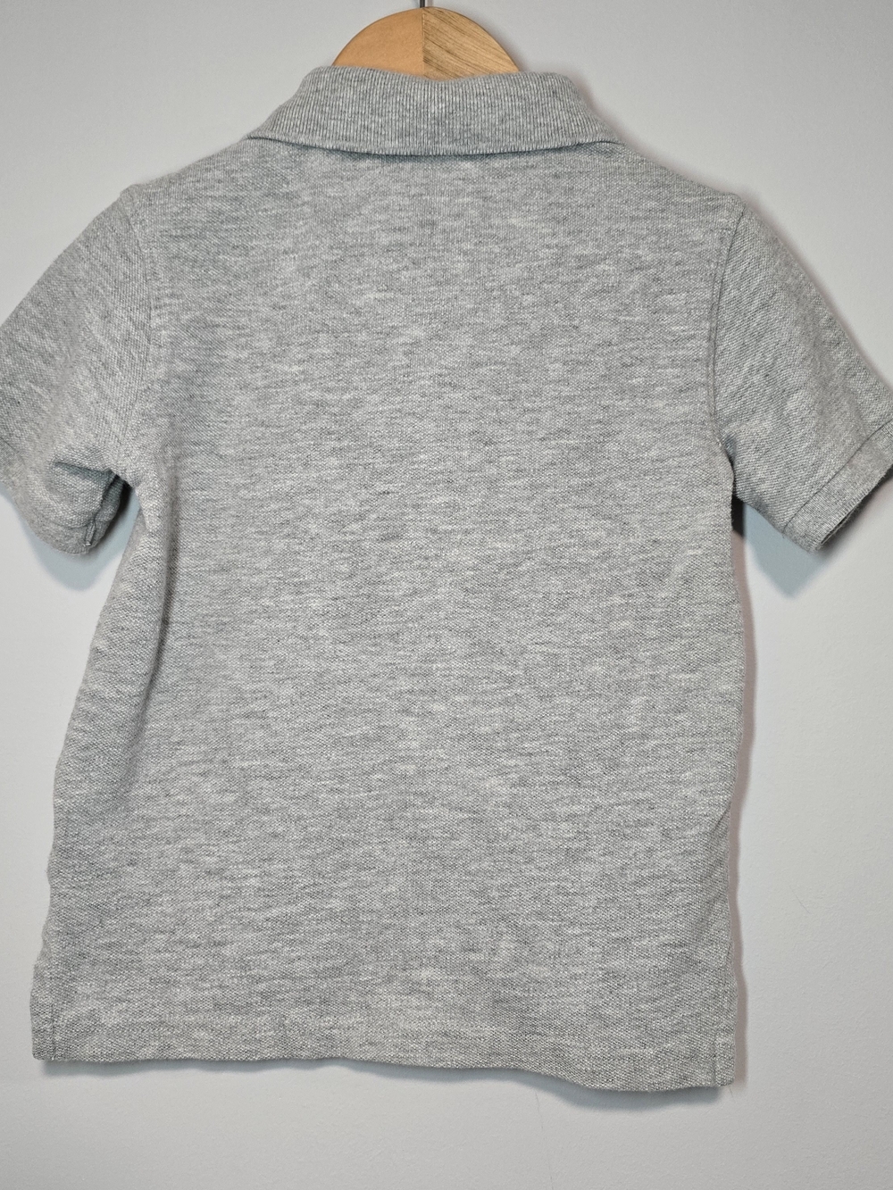 GAP Boys' Light Gray Cotton Polo Shirt with Bear Patch - Picture 3 of 7